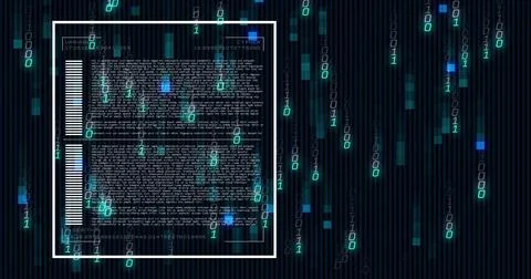 Image of data processing on black background イラスト素材
