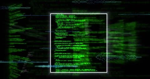 Image of data processing on black background イラスト素材