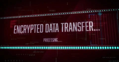 Image of data processing on black background 스톡 일러스트