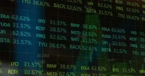 Image of data processing on black background Stock Illustration