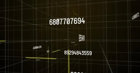Image of data processing on black background 스톡 일러스트