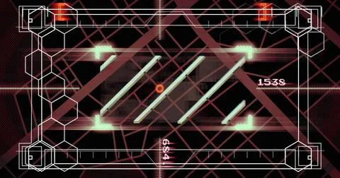 Image of data processing on black background 库存照片