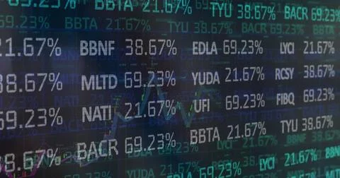 Image of data processing on black background 写真素材