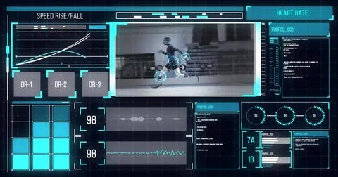 Image of data processing on black background 스톡 사진