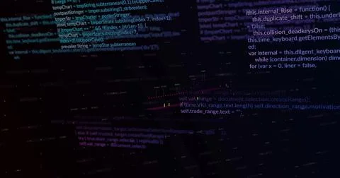 Image of data processing on black background Stock Photos