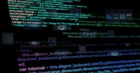 Image of data processing on black background 스톡 사진