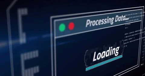 Image of data processing on black background Stock Photos
