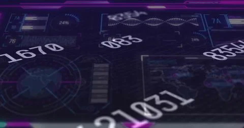 Image of data processing on black background Stock Photos