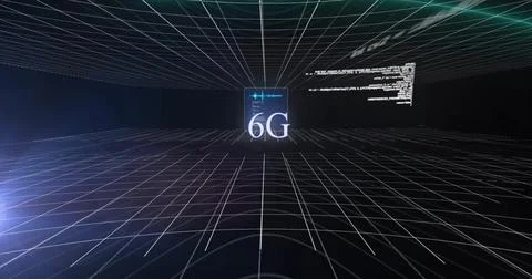 Image of data processing on black background Stock Photos