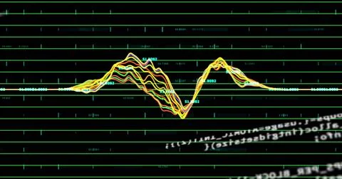 Image of data processing on black background 스톡 사진