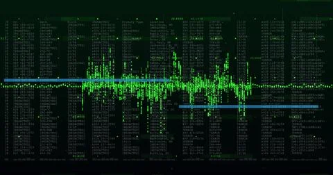 Image of data processing on black background Stock Photos