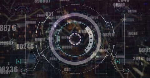 Image of data processing on black background Stock Photos
