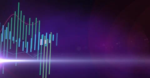 Image of data processing on blue background Stock Illustration