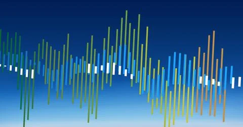 Image of data processing on blue background Stockillustratie