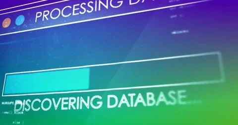 Image of data processing on blue background Illustrazione stock