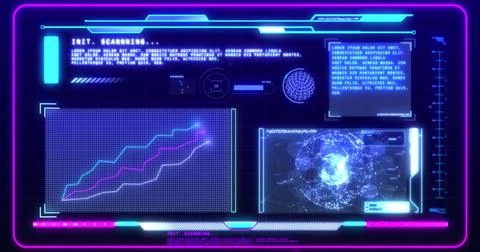 Image of data processing on blue background Stock Illustration
