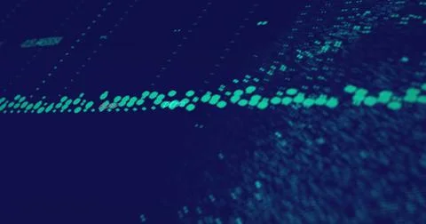 Image of data processing on blue background Stockillustratie