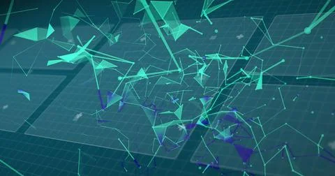 Image of data processing on blue background Illustrazione stock