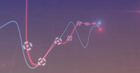 Image of data processing on blue background 스톡 일러스트