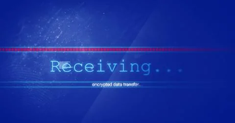 Image of data processing on blue background Stockfoto's