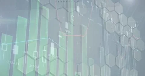 Image of data processing on blue background 스톡 사진
