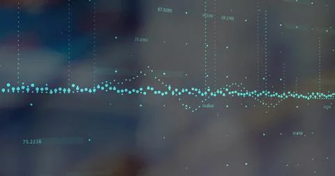 Image of data processing on blurred background Foto stock