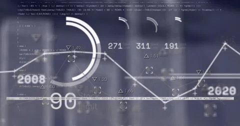 Image of data processing on blurred background Foto stock