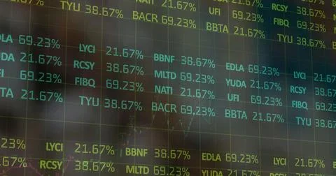Image of data processing on blurred background 스톡 사진