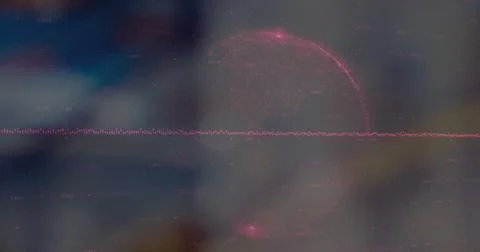 Image of data processing on blurred background 스톡 사진