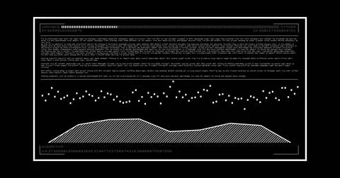 Image of data processing on computer screen over black background Illustrazione stock