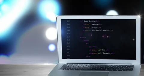 Image of data processing on computer screen 스톡 사진