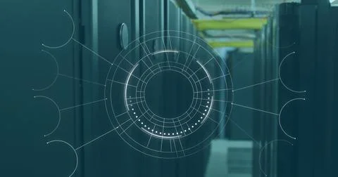 Image of data processing with connections over computer servers Foto stock