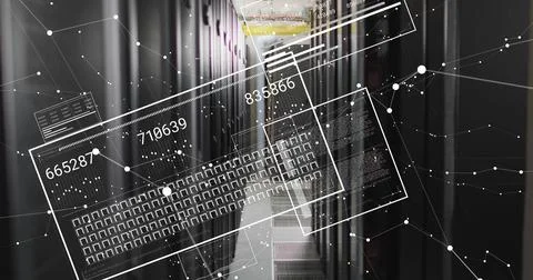 Image of data processing with connections over computer servers Stock Photos