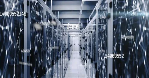 Image of data processing with connections over computer servers 스톡 사진