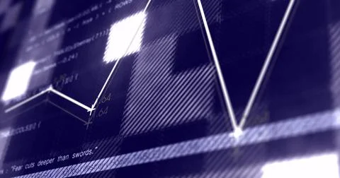 Image of data processing on dark background Stock Illustration