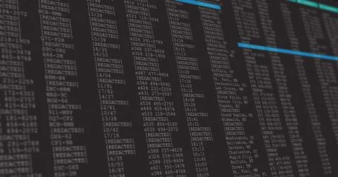 Image of data processing on gray and blue computer screen Stock Illustration