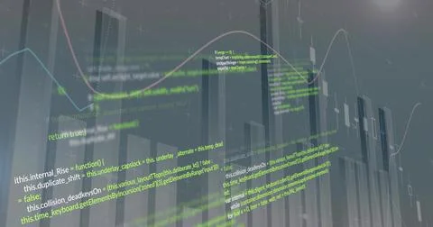 Image of data processing on gray background Stock Illustration