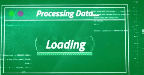 Image of data processing on green background 스톡 사진