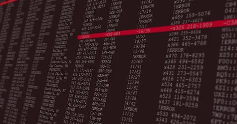 Image of data processing on grey and red computer screen イラスト素材