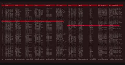 Image of data processing on grey and red computer screen 스톡 일러스트