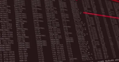 Image of data processing on grey and red computer screen Stock Illustration