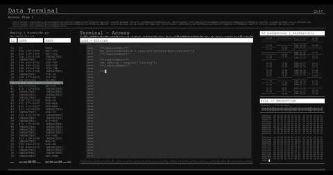 Image of data processing on grey computer screens Illustrazione stock