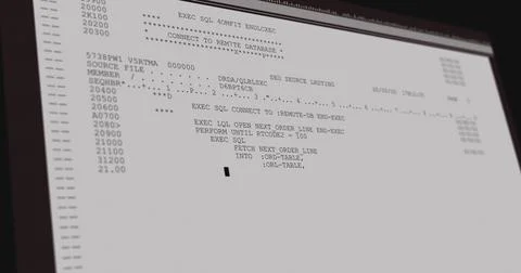 Image of data processing on grey computer screen Stock Illustration