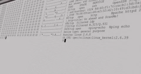 Image of data processing on grey computer screen Illustrazione stock