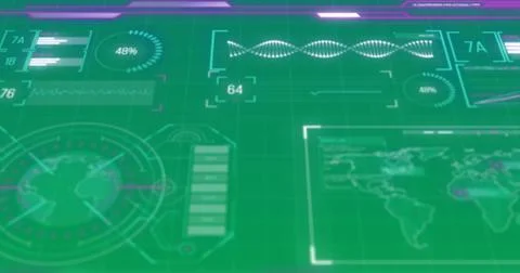 Image of data processing on interface Stock Illustration