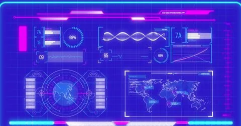 Image of data processing on interface Stock Illustration