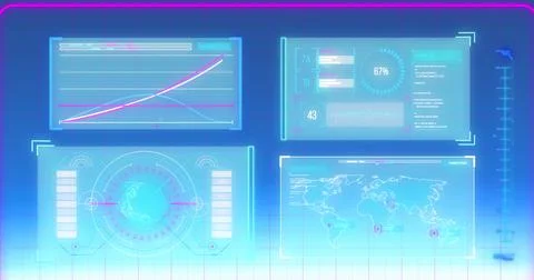 Image of data processing on interface Illustrazione stock