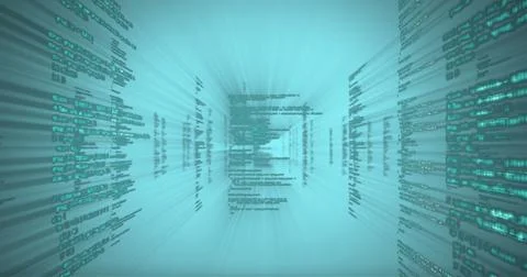 Image of data processing on interface Illustrazione stock