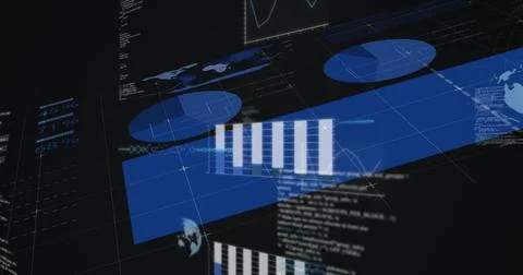 Image of data processing on interface イラスト素材