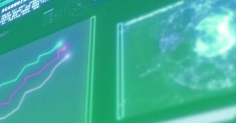 Image of data processing on interface 스톡 사진